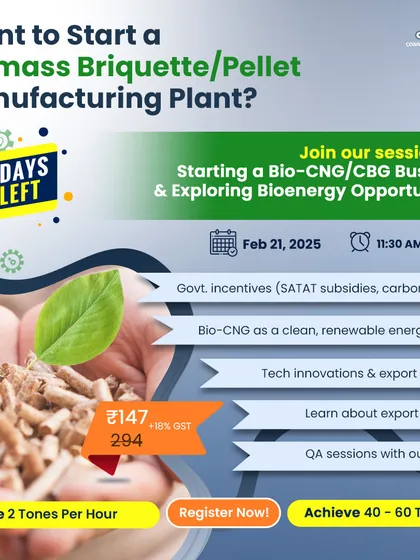 This "4 Days Left" ad focuses on the profitability of green energy. It emphasizes converting Napier Grass and agri-waste into Bio-CNG and maximizing financial benefits through carbon credits and government incentives.