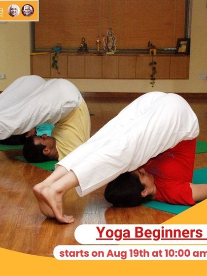 Students in our beginner course learn Halasana (Plough Pose), an inversion that calms the nervous system and stretches the shoulders and spine.