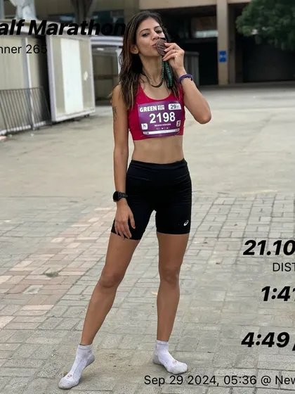 The reward after a half marathon time trial. This run was a test of mental endurance, proving that a strong mind can push the body beyond what it thinks is possible.