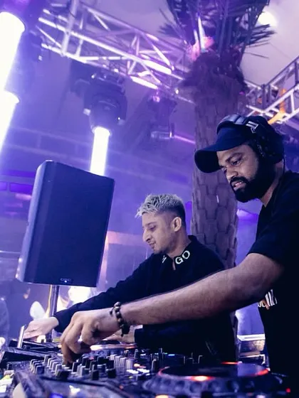 Another angle of the B2B with Ankytrixx, showing the packed club and intense lighting. These nights are always high-energy from start to finish.
