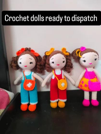 Look at these three friends, all ready to be dispatched to their new home. I make dolls in many colors and styles. You can choose your favorite or I can make a new one just for you.