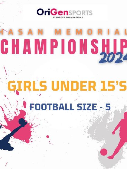 An informational graphic specifying the ball size for the Girls Under 15's category.