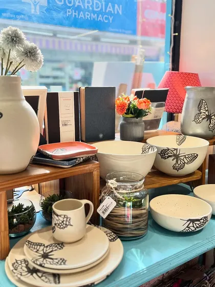 Gorgeous studio pottery from the butterfly collection, handmade in the foothills of the Himalayas. These pieces make lovely gifts, especially to yourself.