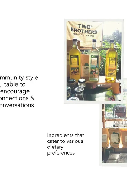 My events are designed to foster community. We use a community-style table and ingredients that cater to various dietary needs to ensure everyone feels welcome and included.