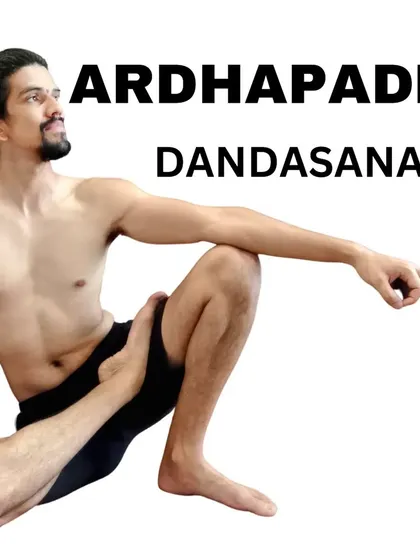 Ardha Padma Dandasana. This pose shows how Hatha yoga allows us to understand the body and influence the mind through physical postures.