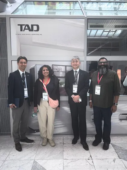 Our team with our partners at the TAD Labs booth in Munich. It's a proud moment to stand with the creators of the world's finest audio equipment as their representatives in India.
