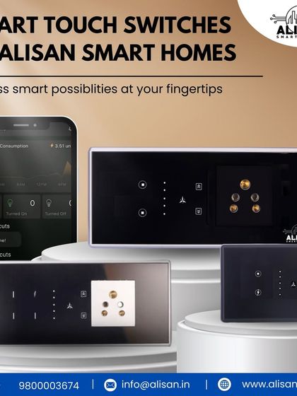 Endless smart possibilities are at your fingertips. Our range of smart touch switches, available in various sizes and configurations, allows you to control everything from lights to heavy appliances through one seamless interface.