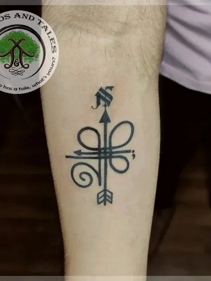 An Angelic Zibu symbol for strength, resilience, and health. We work with clients to create tattoos from various symbolic traditions, ensuring the design is both beautiful and meaningful.