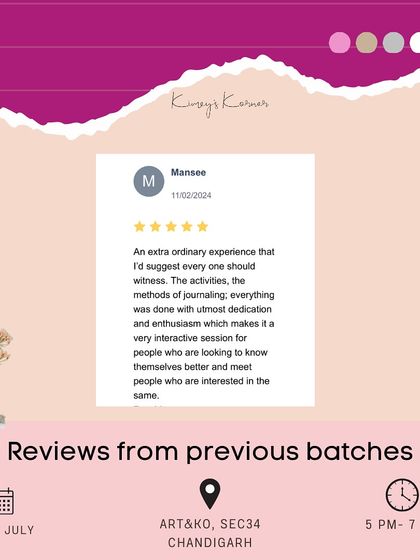 I'm so excited to be hosting a workshop in Chandigarh, the city where I did my graduation. It's going to be a special one, filled with art, reflection, and connection.