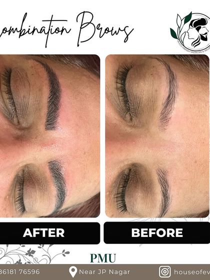 This close-up on Combination Brows shows the artistry involved. You can see the individual hair strokes at the front blending into soft shading toward the tail.