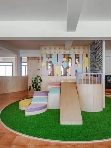 Our indoor play area is designed to be an extension of our learning environment. With its child-sized structures, soft surfaces, and opportunities for climbing and imaginative play, it’s a space where children can safely challenge their bodies and make new friends.