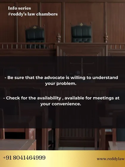 Tip for finding a good advocate: Ensure the advocate is willing to listen and understand your problem. Check their availability for meetings at your convenience.