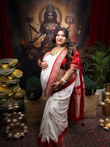 Every woman is a goddess, and this mom-to-be embodies the strength and grace of Durga Maa. This culturally rich, traditional maternity portrait was a joy to create.
