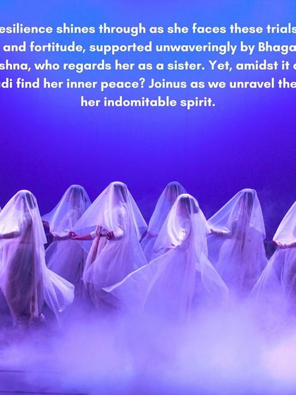 The journey of Draupadi is a story of dignity and fortitude. Our production uses symbolic imagery and group choreography to represent her inner strength and the spiritual support she receives, even in her darkest moments.