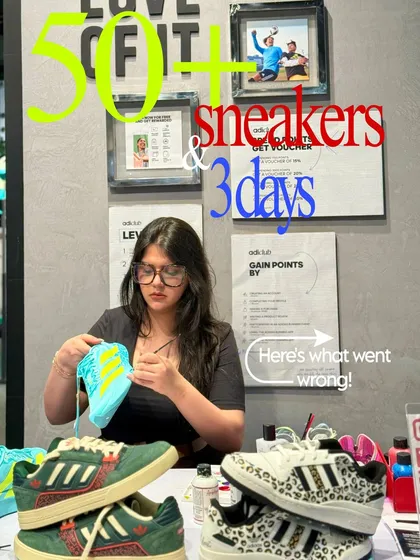 This was me in my element at a live sneaker customization event for Adidas. In just three days, I hand-painted over 50 pairs of sneakers, creating a massive buzz and giving customers a one-of-a-kind product to take home.