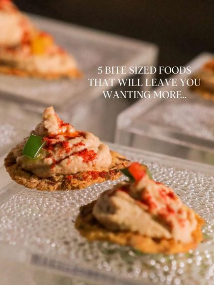Bite-sized canapés on crispy crackers. These small bites are perfect for kicking off an evening, offering a burst of flavour to whet the appetite.