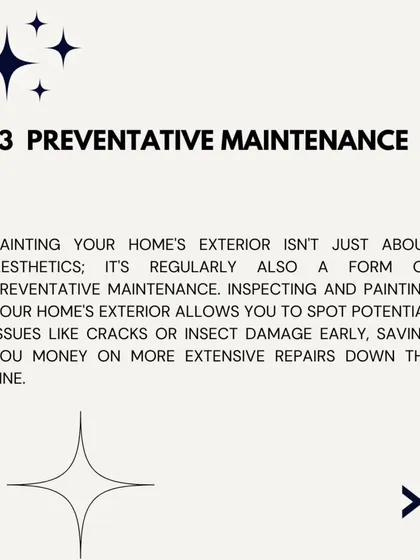 We view exterior painting as a form of preventative maintenance. During our preparation process, we inspect for and address minor issues like cracks, preventing them from becoming costly structural repairs down the line.