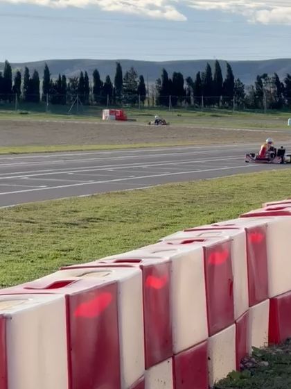 Our driver on the vast track at Zuera, Spain during a testing session.