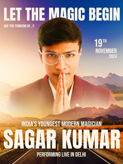 "Every show is a unique journey." A poster for my live performance in Delhi, ready to create smiles and happiness.