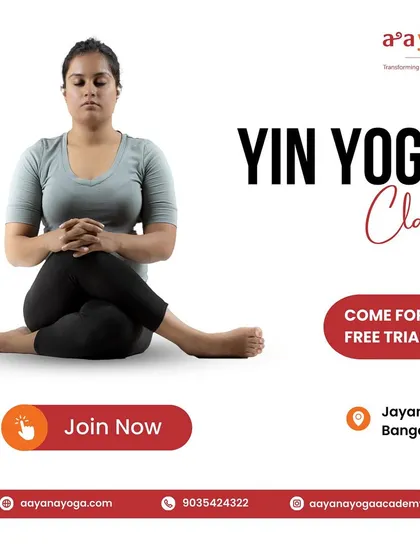 An invitation to try a free Yin Yoga trial class at our Jayanagar studio. Come experience this slow, meditative practice for yourself.