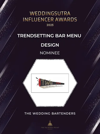 We were honored to be nominated for Trendsetting Bar Menu Design at the 2023 WeddingSutra Influencer Awards. This nomination itself is a celebration of our innovative spirit.