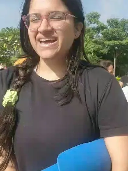 A candid shot of a student's happy face on Yoga Day. Seeing this joy is what makes my work so fulfilling.