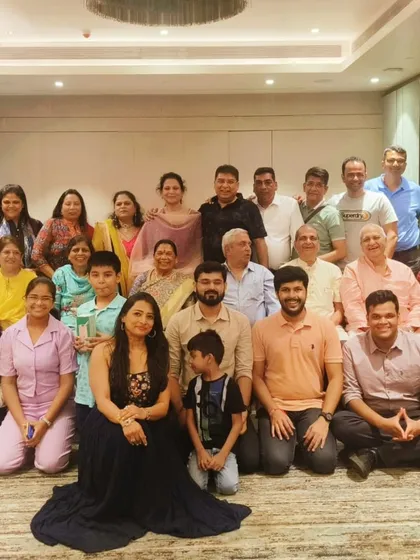 A group photo from the 60th wedding anniversary I planned for Ghevarchandji and Pushpaji Dhoka in Lonavala. It was a magical event celebrating a lifetime of love, and I was honored to bring it to life.