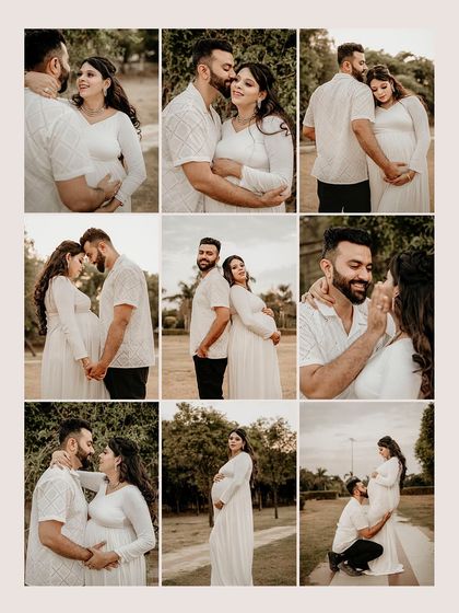 This comprehensive collage captures the full range of emotions and poses from a single couple's outdoor shoot, showing just how many beautiful memories we can create together.