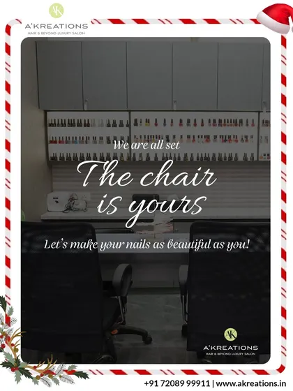 Holiday glamour begins here. Our nail station is set for your stunning Christmas nail art appointment.