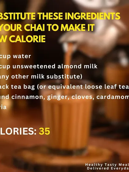 Love chai but not the calories? This graphic gives you a recipe for a low-calorie version using unsweetened almond milk and stevia, so you can enjoy your favorite drink guilt-free.