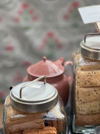 A charming and rustic chai and rusk station, a favorite addition to our high-tea and breakfast menus.