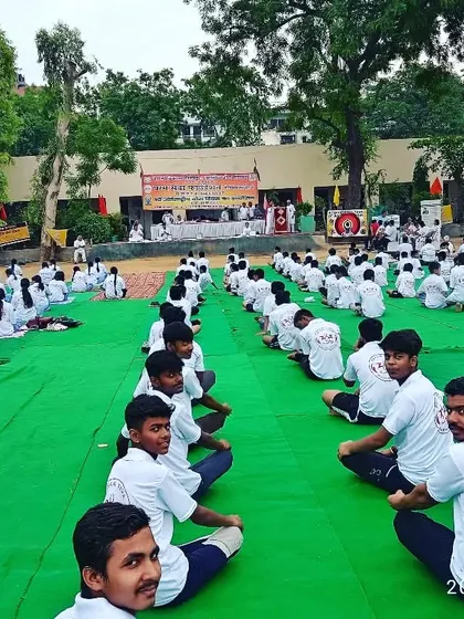 A glimpse of the Yoga Day program at our academy. A large group of students participated, learning the importance of yoga for a healthy lifestyle.