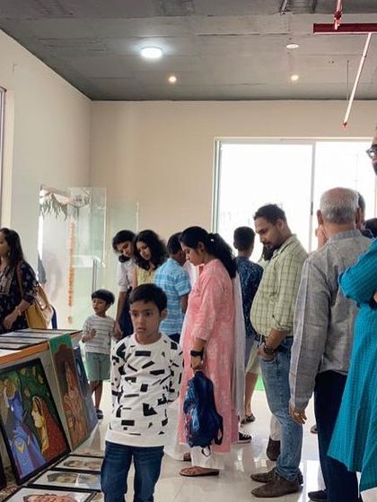 A candid shot of me enjoying the response at the clubhouse exhibition.