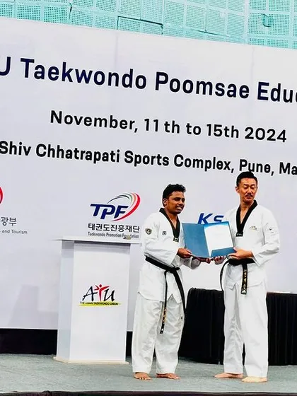 I was thrilled to receive my certificate at the ATU Taekwondo Poomsae Education event in Pune. As a coach, I believe in continuous learning to bring the best techniques back to my students at KTA.
