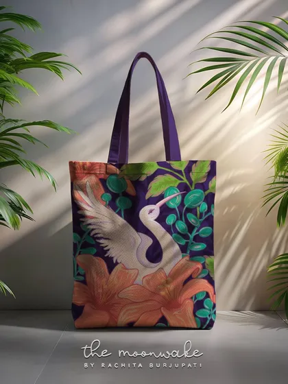 Art shouldn't just be on a wall. This tote bag features my elegant crane illustration, turning an everyday item into a piece of wearable art inspired by nature.