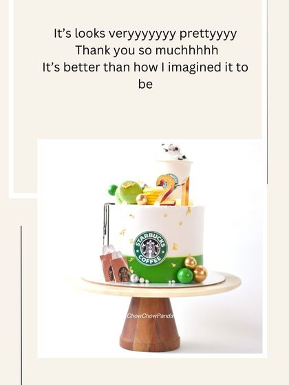 "It's better than how I imagined it to be." I was so happy to bring this client's vision for a Starbucks-themed cake to life and exceed their expectations.