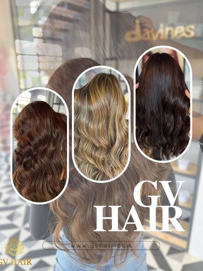 Who needs therapy when you’ve got GV hair? A collage showcasing three different stunning hair color results.