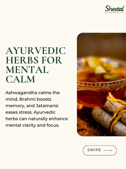 Find your mental calm with the wisdom of Ayurveda. We use powerful herbs like Ashwagandha to calm the mind, Brahmi to boost memory, and Jatamansi to ease stress, helping you achieve mental clarity and focus naturally.