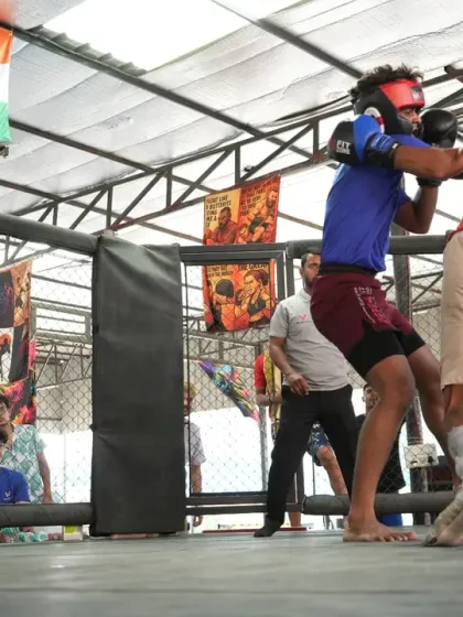 Trading blows under the Indian flag. This is more than a sport; it's a display of heart and skill, where every fighter leaves a piece of themselves on the mat.
