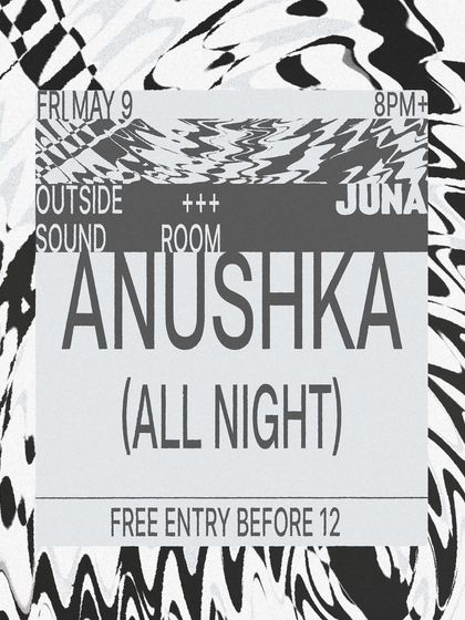 The poster for my 'All Night Long' set at Juna, Goa. Taking over the sound room for a whole night lets me really stretch out and explore different sounds.