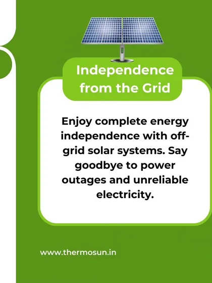The biggest benefit of an off-grid system is independence. Say goodbye to power outages and unreliable electricity from the grid.
