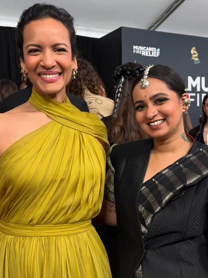 With the amazing Anoushka Shankar at the Grammys. Sharing a nomination with her was an honor, and she is a true inspiration.