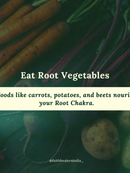 Foods that grow in the earth, like carrots, potatoes, and beets, are perfect for nourishing your Root Chakra. Eating these root vegetables helps you feel more grounded and stable.