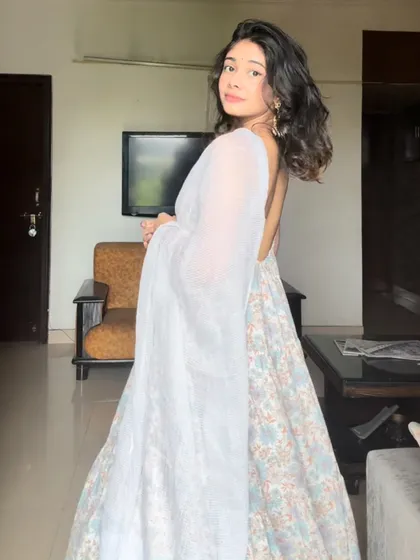 This is what I call a "Maa-verified" outfit. This beautiful printed Anarkali is elegant, comfortable, and perfect for any family function.