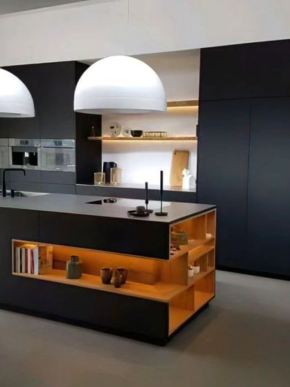 Modular Kitchen - Modular Home Interiors Modern Kitchens with Islands & Breakfast Bars photo 24