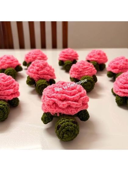 An army of rose turtle keychains ready to find new homes. I love making these little guys, and they are one of my most popular items for return gifts.