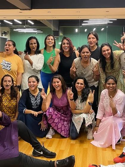The full crew from our Bollywood dance party. It was a Sunday morning well spent with great music and even better company.