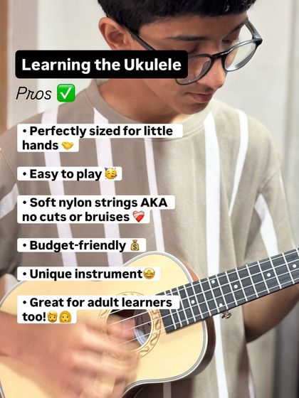 Here are the pros of learning the ukulele. It's perfectly sized for little hands, easy to play, budget-friendly, and great for adult learners too.