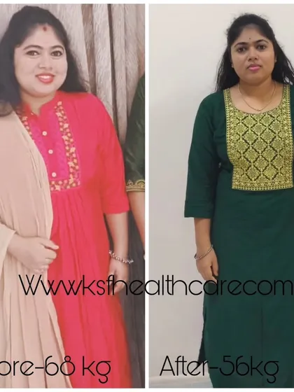 Here is the transformation of my client Pooja from Dubai. She lost 12 kg of fat in about 4 months with a personalized home workout and diet plan. More importantly, this fat loss journey helped her reverse her PCOD symptoms, showing that the right lifestyle changes can bring your hormones back into balance.