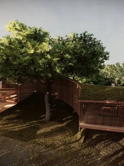 For the Elephant Pavilion in Pollachi, we designed a structure that works with the landscape, not against it. The building sits low, following the natural contours and preserving existing trees, creating a space for low-impact tourism that respects the surrounding wildlife corridor.